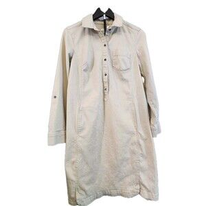 J. Jill Womens Khaki Dress Size 8 Long Sleeve Pullover Cotton Button Pockets